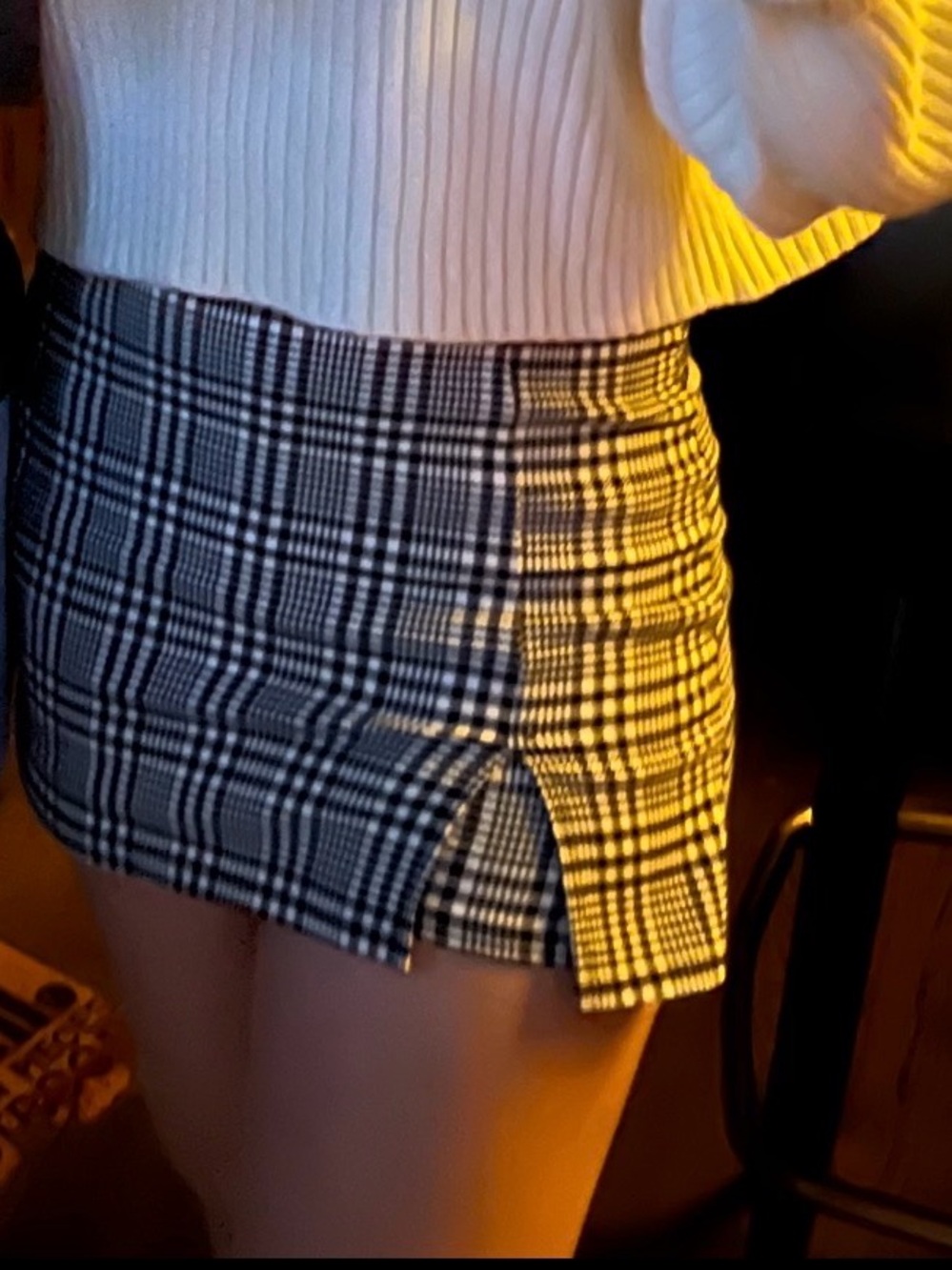 Worn only x1 - Windsor Black & White Plaid Mini Skort (size M) OPEN TO TRADES!